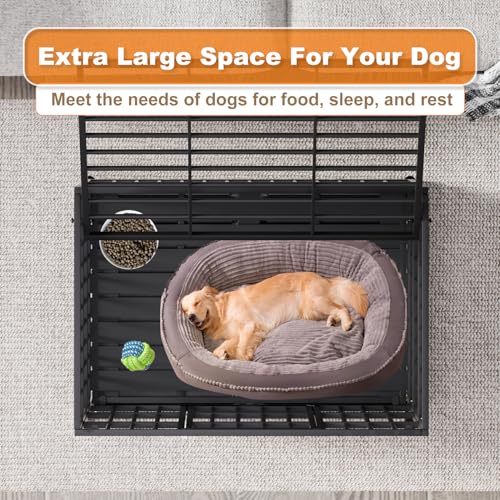 42 Inch Heavy Duty Dog Crate with Wheels (42.1"L x 29.5"W x 29.9"H)