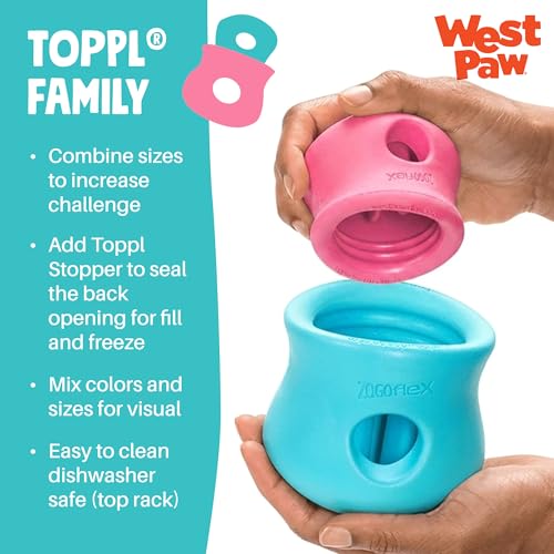 Zogoflex Toppl Interactive Treat Dispensing Puzzle Dog Toy for Mental Stimulation & Enrichment (X-Large / Teal)