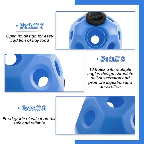 15.75" Extra Large Slow Feed Hay Ball for Horses (Blue)