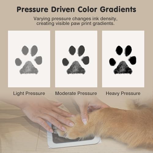 Inkless Paw Print Kit for Dogs (Black Pad,Black/Natural Wood Frame / 4-Pack,Large)