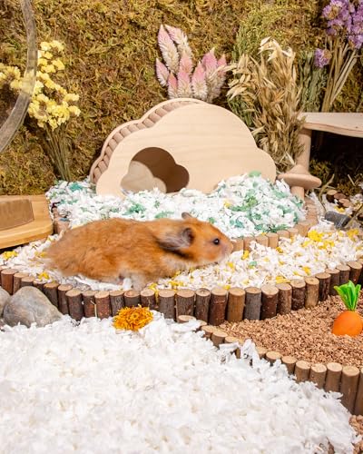 Aspen Shaving Hamster Beddings for Syrian Dwarf Hamster Gerbil Mice Degu Rat Rabbit Bunny Guinea Pig Chinchilla Hedgehog or Other Small Pets (65L - White Paper Bedding)