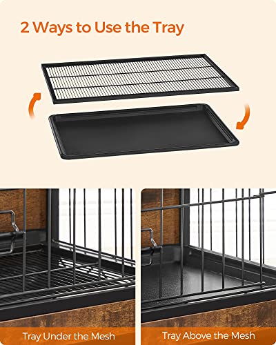 32.5" Dog Crate Furniture (Rustic Brown / 32.5"L x 21.9"W x 25.2"H)