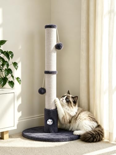 Funny Cat Scratching Posts Sturdy Scratcher Posts 33'' Grey (Dark Grey / 33‘’)