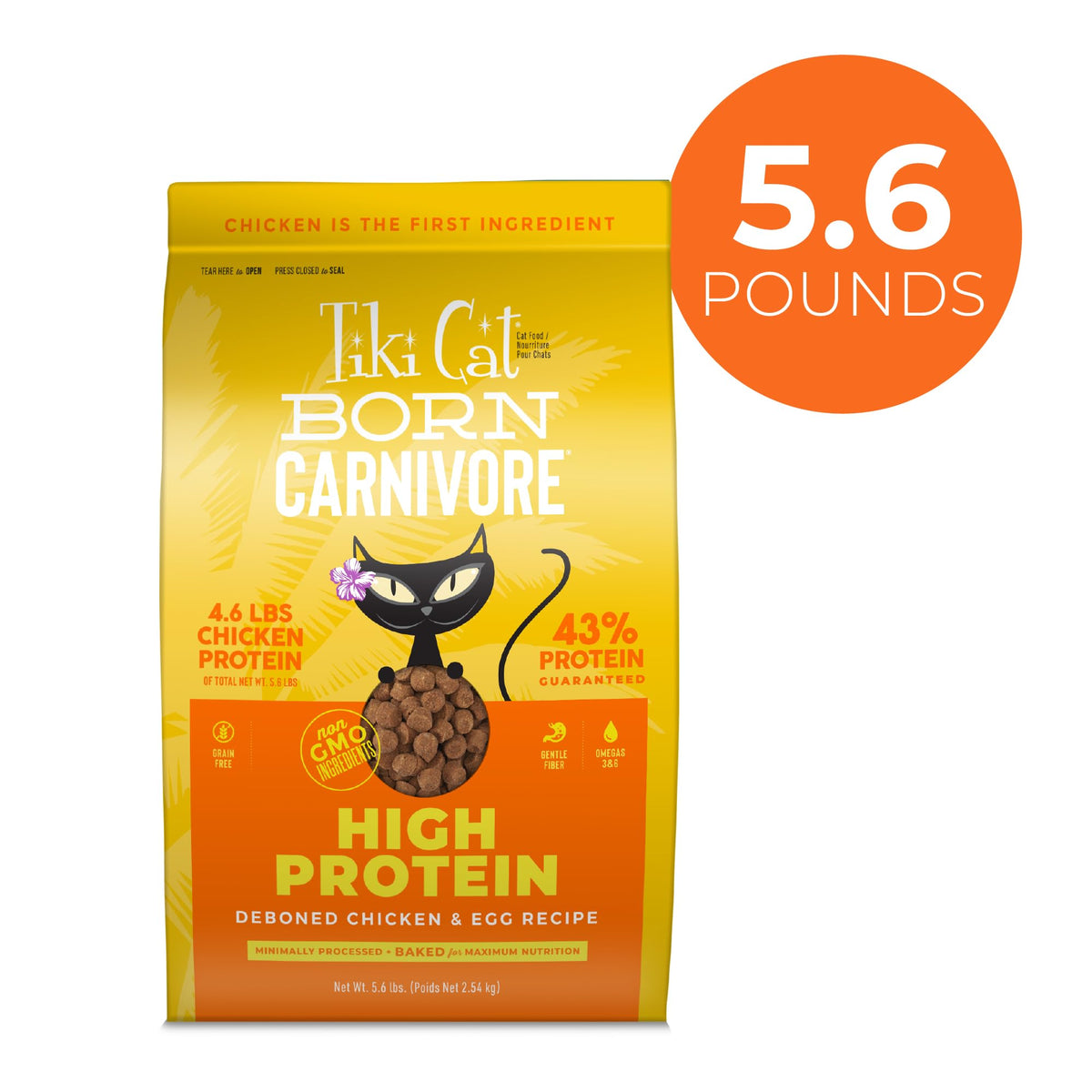 Tiki Cat Born Carnivore High Protein Dry Cat Food Chicken & Egg (5.6 Pound (Pack of 1))