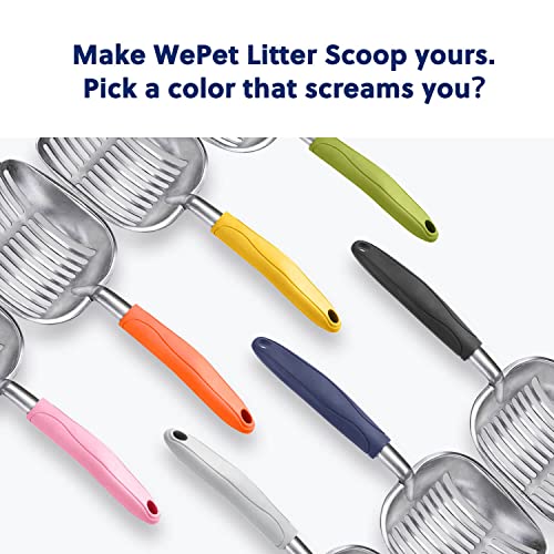 Cat Litter Scoop (Large / FLAT Aluminum \ #09 Orange Handle)