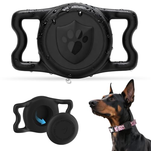 IP68 Waterproof AirTag Holder for Dog Collar (Black)