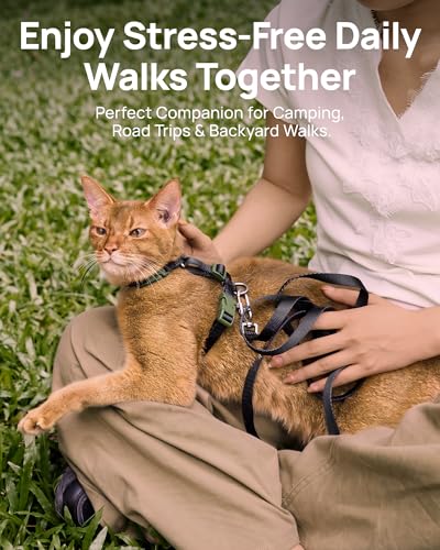 Adjustable Cat Harness and Leash Set Escape Proof (Black)