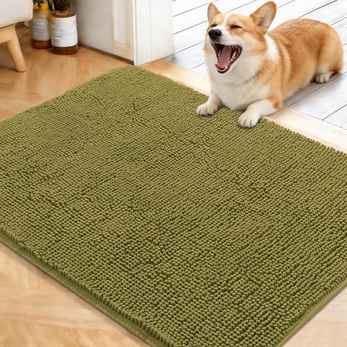 Dog Door Mat for Muddy Paws 40x32 (Willow Green / 40" X 32")