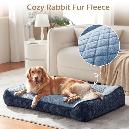Orthopedic Dog Bed Medium Sized Dogs (L(35"L x 25"W x 8"Th) / Blue)
