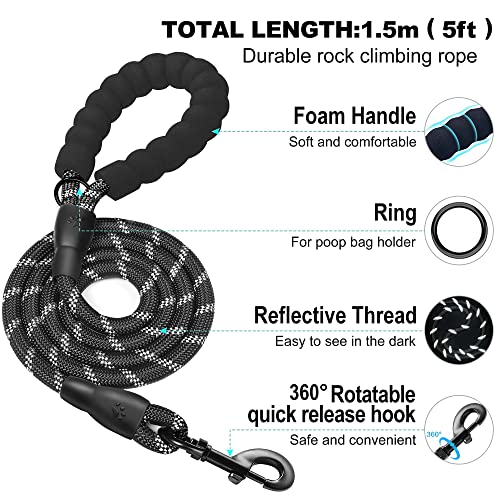 Dog Harness with Leash Set (S / Black)