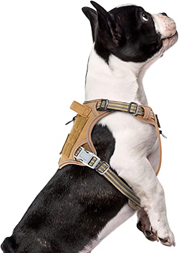 Dog Harness Tactical XS (Brown / XS(Neck:10-12", Chest:12-21"))