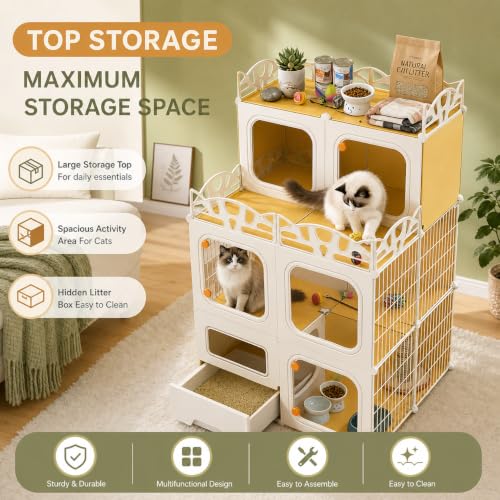Cat Cage with Built (2 Rows)
