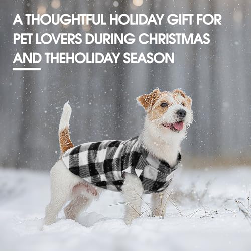 Dog Fleece Vest (Black Plaid / Small (Chest Girth: 16.1'' ))