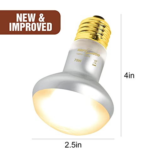 2 Pack Heat Lamp 75W (Natural Basking Light Bulb 75W)