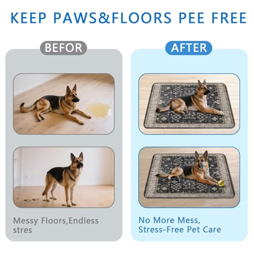 Washable Pee Pads for Dogs 2 Pack 48x48 (48"x48"(2 Pack) / B Black)