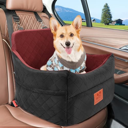 Dog Car Seat for Small (Black/Red)