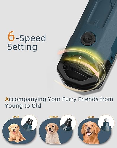 6 Speed Dog Nail Grinder& 5 Grinding Heads with 2 LED Lights
