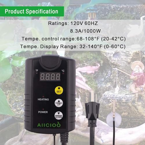 Under Tank Heater Thermostat (6" X 8"(8W) with Thermostat)