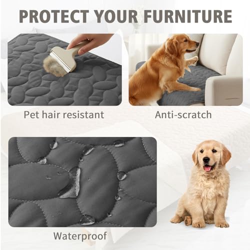 Pet Bed Cover Dog Bed Blanket for Sofa and Furniture Waterproof New Pattern Design (82x120 Inch (Pack of 1) / Darkgrey)