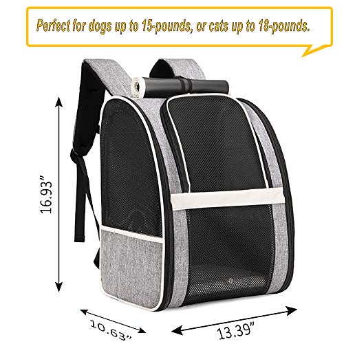 Innovative Traveler Bubble Backpack Pet Carriers for Cats and Dogs (Upgraded-Black)