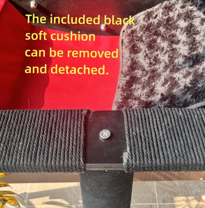 Cat Window Perch with Scratching Post Strong Supported (Black / Large 2)