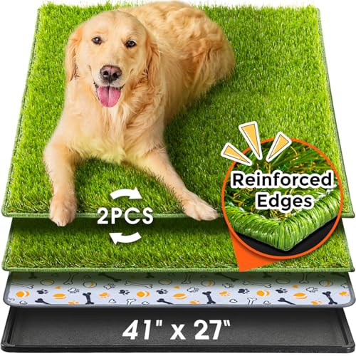 Dog Grass Pad with Tray Large (Black / 41 x 27")