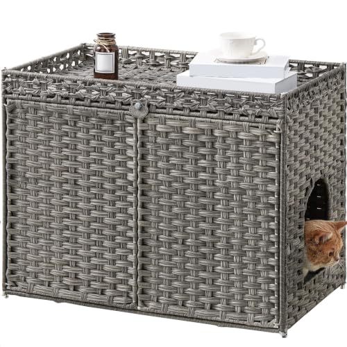 Cat Litter Box Enclosure Furniture (Grey)