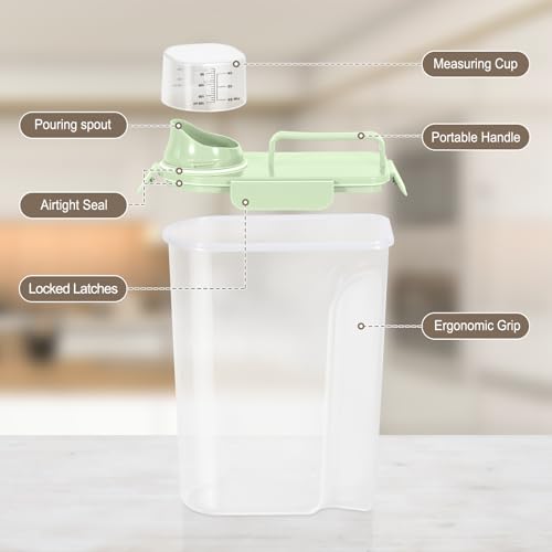 Airtight Rice Container 10 Lbs (6Qt-Light Green)