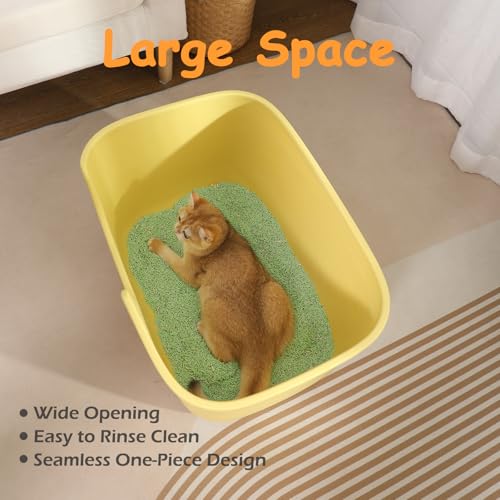 Extra Large Litter Box with High Sides & Low Entry (Pure Grey)