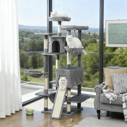 Multi Level Cat Tree Tower with 2 Cat Condos