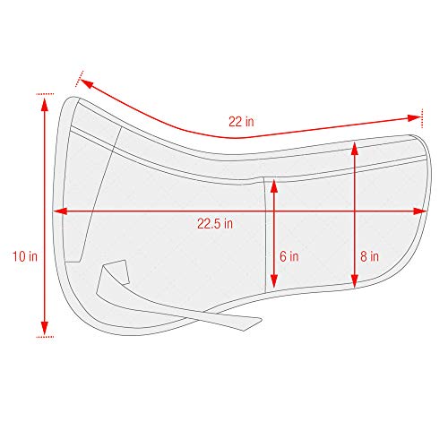 Adjustable Shock Absorbing Memory Foam Half Saddle Pad (Fusion Coral)