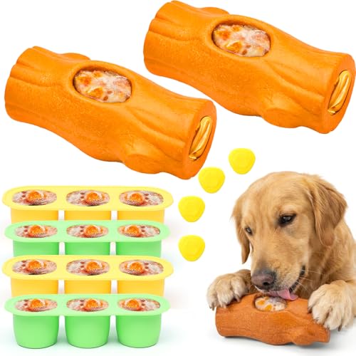 2 Pack Dog Toys for Aggressive Chewers Orange (Orange)
