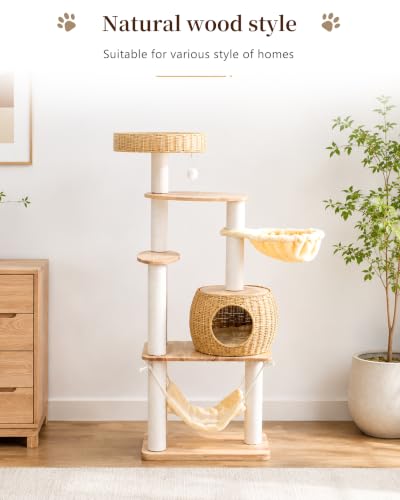 Wood Cat Tree for Large Cat (Nature DC888)