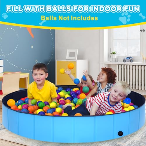 Foldable Dog Pool (L-48" / Blue)