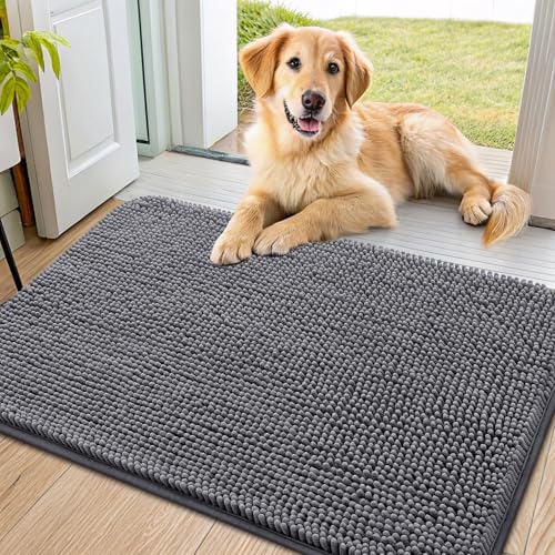 Dog Door Mat for Muddy Paws 34x21 (Dark Grey / 34"X21")