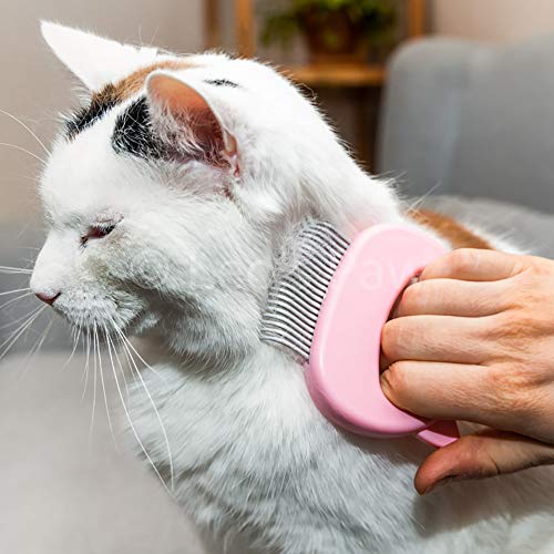The Original Pet Hair Removal Massaging Shell Comb (Pink)
