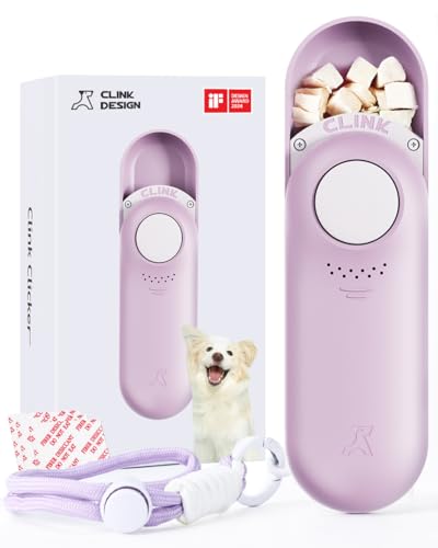 Dog Training Clicker & Dog Clicker with Treat Storage (Purple)