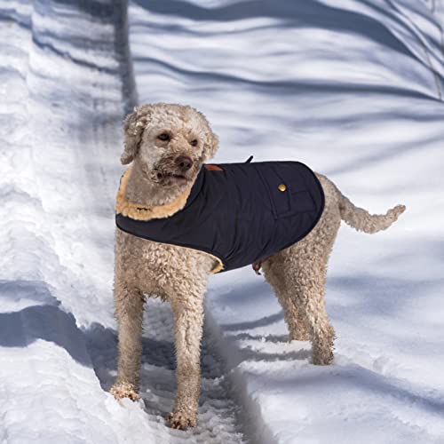 Warm Puffer Dog Jacke Thick Plush Quilting Medium Winter Coat (Medium / Dark Navy)