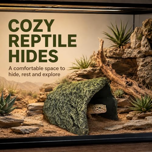 Oversize Resin Rock Hideout Cave for Reptile and Amphibians.Ideal for Tortoise