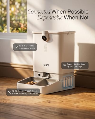 Automatic Cat Feeder with Camera for Multiple Cats & Dogs (6L-Smart Automatic Pet Feeder)