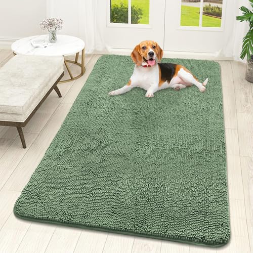 Dog Door Mat for Muddy Paws 59x32 (Olive Green / 59" X 32")