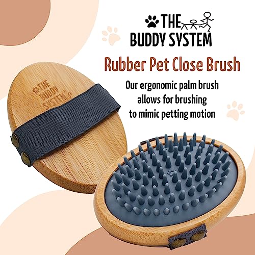 Pet Close Brush (1-pack / Rubber Bristle - Gray)
