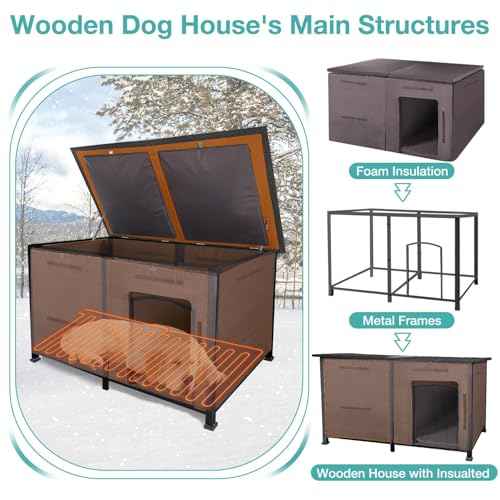 59" Extra Large Outdoor Dog House with Insulated Liner