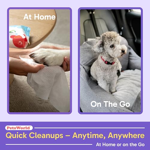 3-in-1 Pet Wipes | Hypoallergenic, Unscented & Biodegradable Grooming Wipes for Body, Paws & Butt | Thick, Durable, Daily Use Pet Cleaning Wipes (600 Count) (600 Count / Unscented)