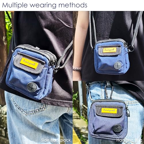 Dog Treat Pouch for Pet Walking and Training with Clicker (Two Bag / d5.Blue1)