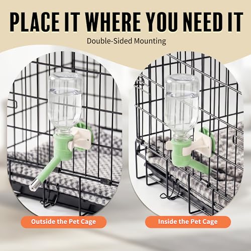 No Drip Water Bottle for Small Dogs & Cats (C590 Apple Green / Small Sized Dogs and Cats-10.2 fl.oz)
