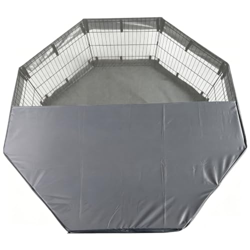 Puppy Playpen with Top Cover & Bottom Pad (Gray / Small Pen: 30-Inch High)