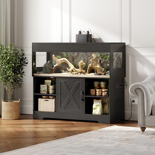 60 Gallon Reptile Tank with Stand (60 Gallon / Black)