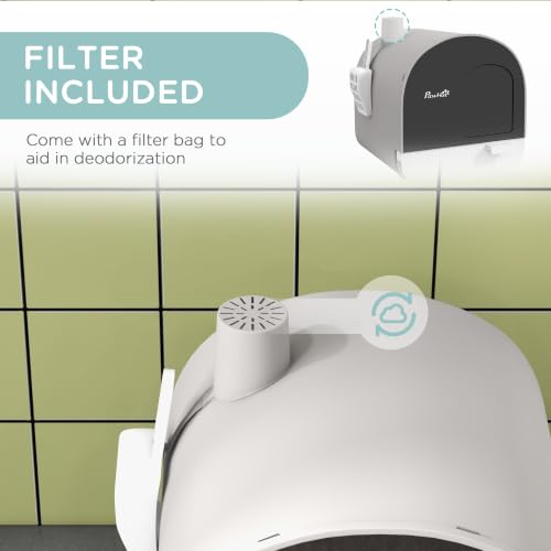 Cat Litter Box with Lid (Light Gray)