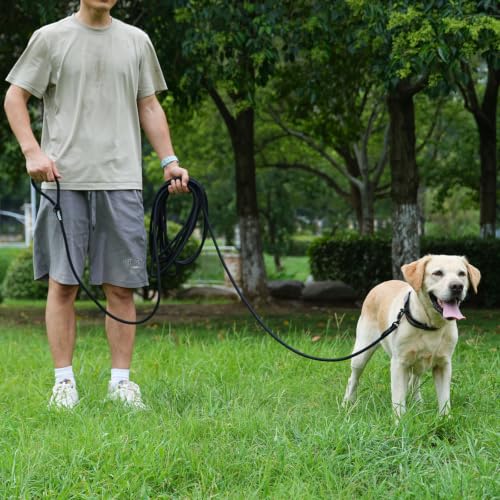 Long Dog Leash (Brown / 30FT*0.4" Single Handle)